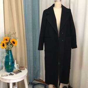 Black coat, wool